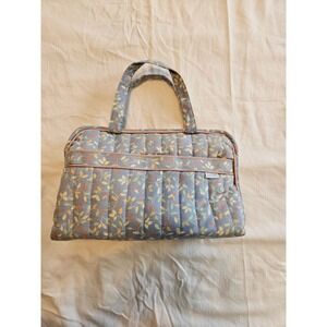 Totes Quilted Floral Cosmetic Bag Makeup Pouch Organizer 80's 90's Vintage